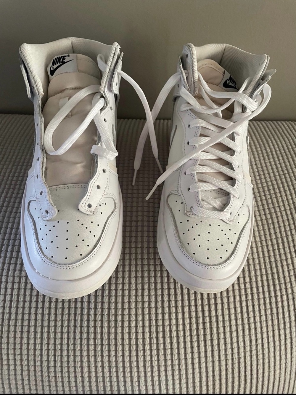 Nike White High-Top Dunks Sneakers